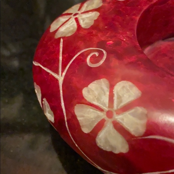 Red Soapstone candle holder ❤️ - Picture 5 of 7